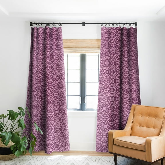 Society6 Wagner Campelo Boho Volutes Lavander Blackout Curtain Single Panel Purple Bohemian 50" x 64"