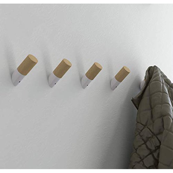 Franklin Brass B41615-PUW-B Modern Slant Hook, 2-1/4", Pine Unfinished & Pure White, 5 Pack