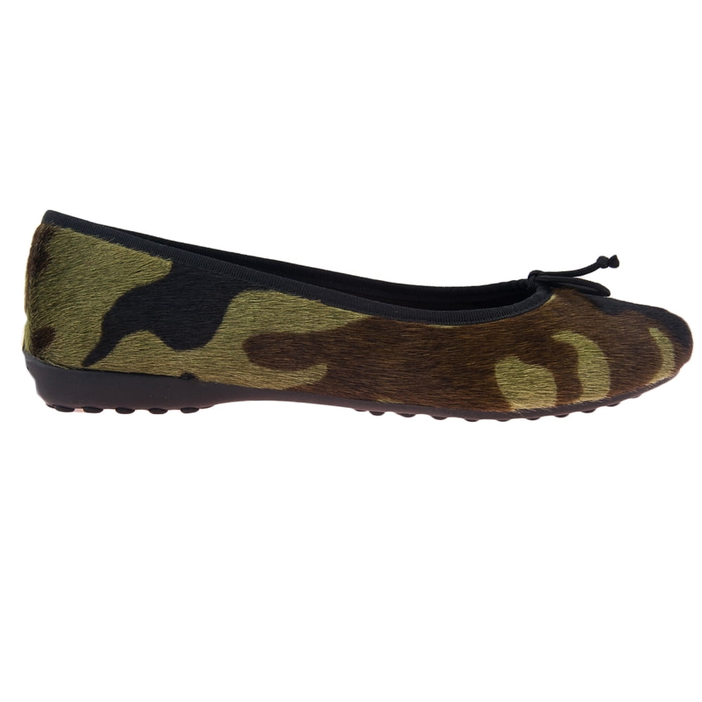 Bailarinas OHARA CAM Camouflage Pony Hair Classic Ballerina Flat