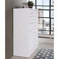 thumbnail image 3 of Hodedah Commode Jumbo en Bois à 7 Tiroirs avec 2 Verrous Supérieurs, Blanc, 3 of 6