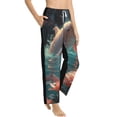 thumbnail image 2 of Daiia Flower White Dolphin Women's Sleep Pant with Pockets and Drawstring,Pajama Pants-Medium, 2 of 9