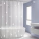 thumbnail image 5 of Cortina de ducha blanca impermeable 70x47 pulgadas - Diseño de gancho sin agujeros, impresión digital, cortina de separación lavable a máquina para baño, 5 of 8