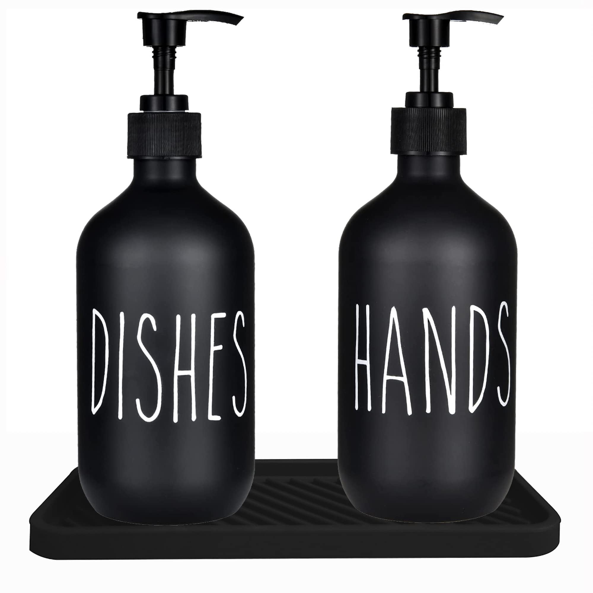Black Soap Dispenser,Kitchen Soap Dispenser Including Hand and Dish
