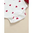 thumbnail image 6 of Jaweiwi Baby Girl´s Two-Piece Suit, Heart Pattern Ruffle Long Sleeve Round Neck Romper + Suspender Skirt, 6 of 9