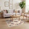 thumbnail image 3 of ODIKA 4'x6' Ultra-Soft Area Rug, Boho Bouquet Distressed Farmhouse Scrollwork Border Ornate Vintage Flowing None Washable, Bare feet friendly, Silk-Touch for Bedroom Home office, 3 of 7