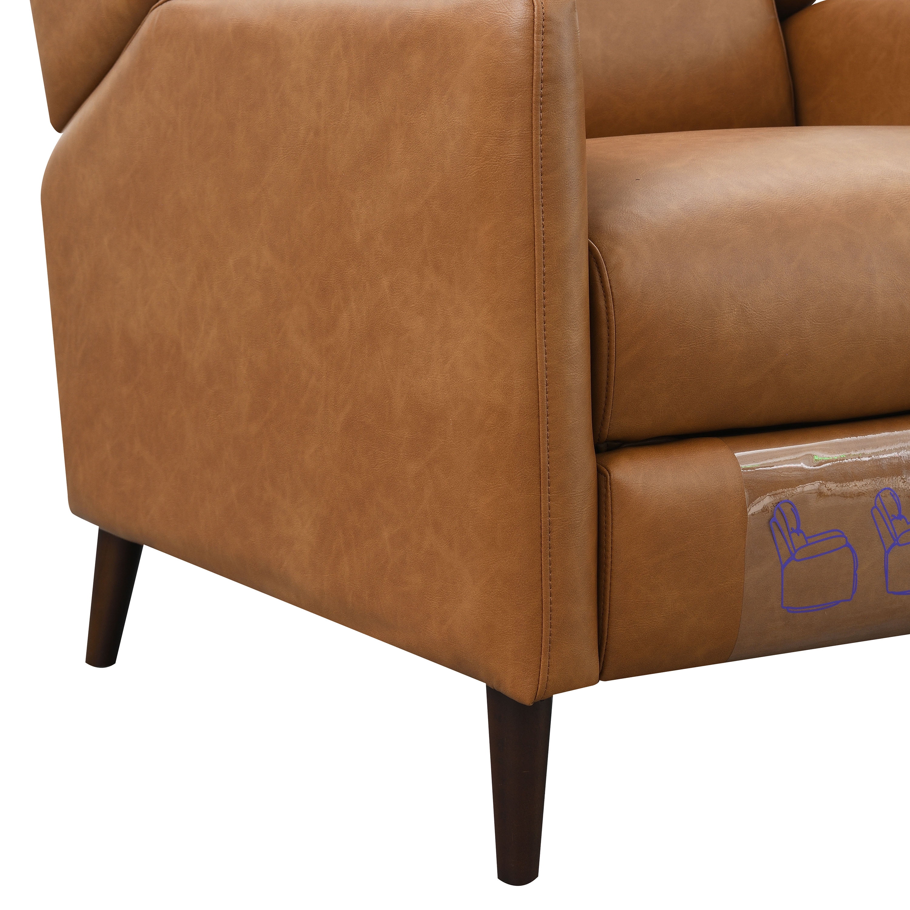 Furniture of America Bonny Modern Faux Leather Manual Push Back Recliner, Brown