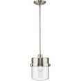 thumbnail image 4 of Beckner Collection One-Light Brushed Nickel Clear Glass Urban Industrial Pendant Light, 4 of 9