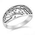 thumbnail image 1 of Oxidized Filigree Swirl Chic Ring .925 Sterling Silver Band Jewelry Female Male Unisex Size 8, 1 of 4