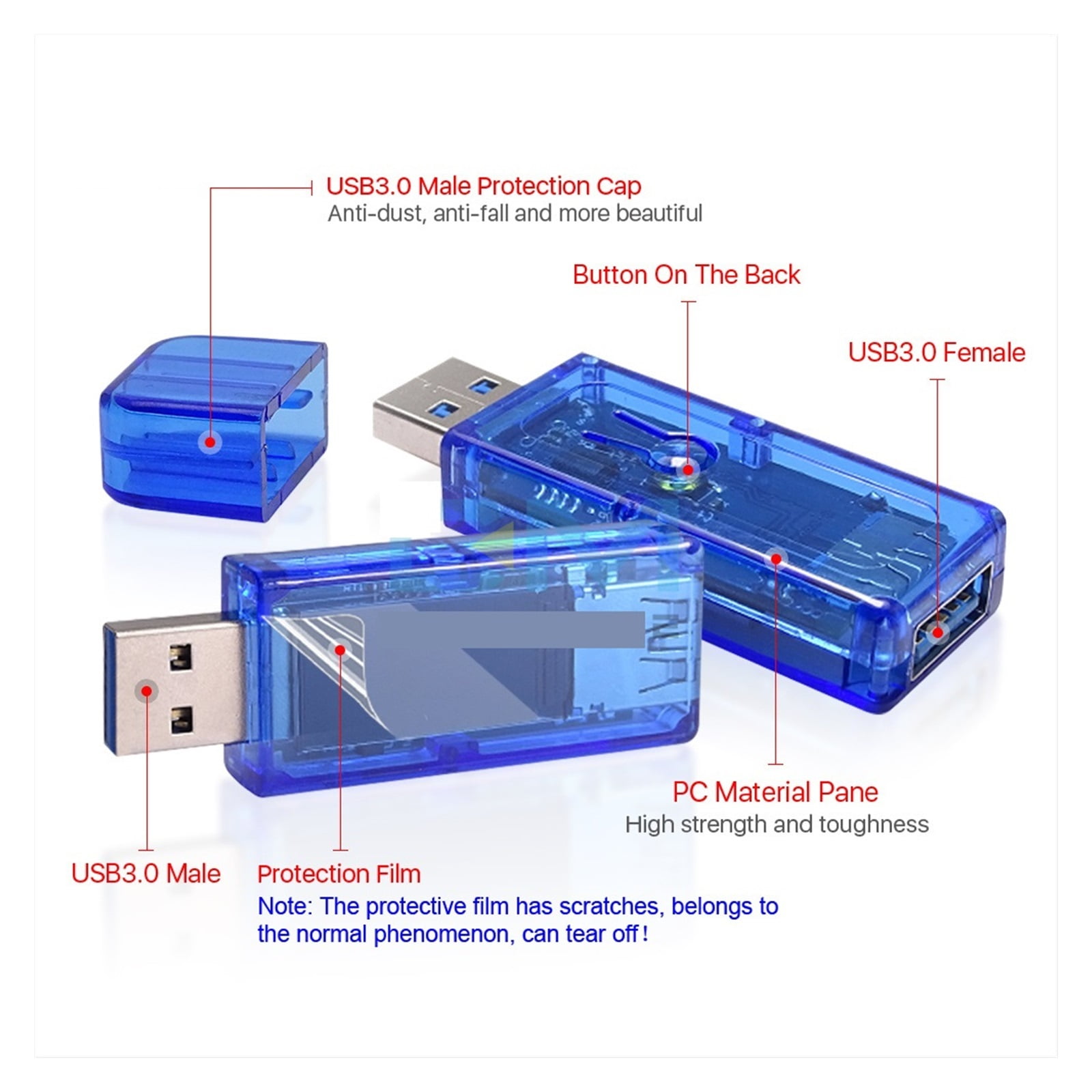 AT35 USB Tester Voltmeter Ammeter Voltage Current Meter Multimeter Battery Charge Power Bank Capacity Tester ,Easy to Operate