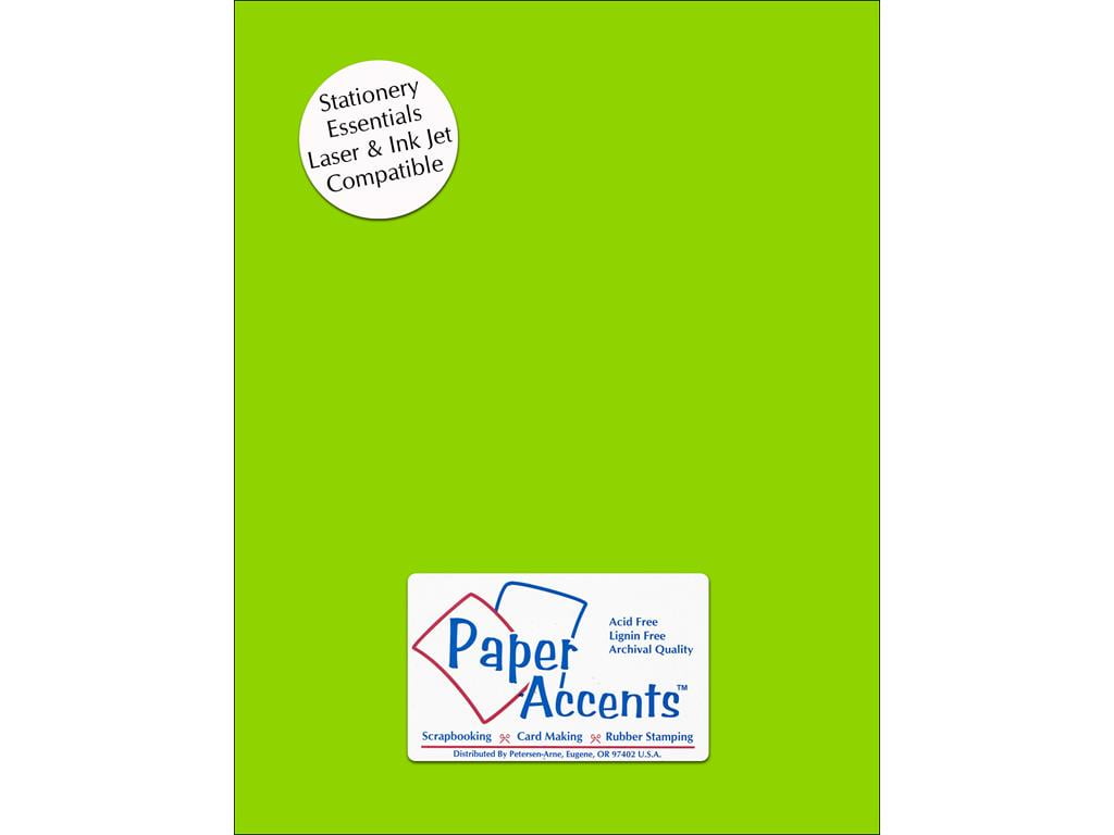 ADPTX8511-25 113 LITE STOCK 8 5X11 60LB TEXT 25PC LIME GREEN