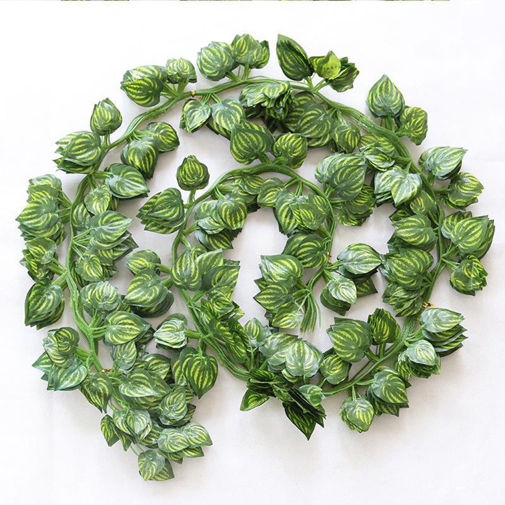 12PCS 200m Ivy Leaf Garland Green Plant Plastic Vine Foliage Home