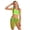 01-Light Green, variant on Girls' 3 Piece Set Floral Print Bikini Swimsuit with Beach Skirt Cute Ruched Bathing Suit (Hot Pink, 7-8 Years)