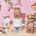 thumbnail image 4 of 24 cajas de regalo para fiestas en casa, 2 colores, 2.8x2x4.9", cajas de almacenamiento de dulces con forma de casa, con cinta, estuches de papel huecos para golosinas., 4 of 5