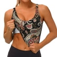 thumbnail image 3 of Hirioo Paisley6 for Women's Sports Vest with Full-Print Design, Stretchy Fabric and Removable Pads-Large, 3 of 8