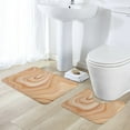 thumbnail image 5 of Brown Marble Pattern Bathroom Rugs, 2 Pieces Bath Rug Mat U Shaped Toilet Rugs, Soft Absorbent Bath Rugs, Machine Washable, Non-Slip Bath Mats For Tub, Shower And Bath Room, 5 of 6