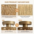 thumbnail image 4 of HOOMEDELIER Rattan Ceiling Light Fixture, Hand-Woven Boho Chandelier, Farmhouse Flush Mount Light for Hallway Bedroom, 4 of 7