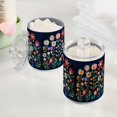 thumbnail image 2 of Yayeee 2 Pack Qtip Holder Bathroom Cotton Swab Canister with Lid Clear Dispenser Set, Bloom Flowers, 2 of 6