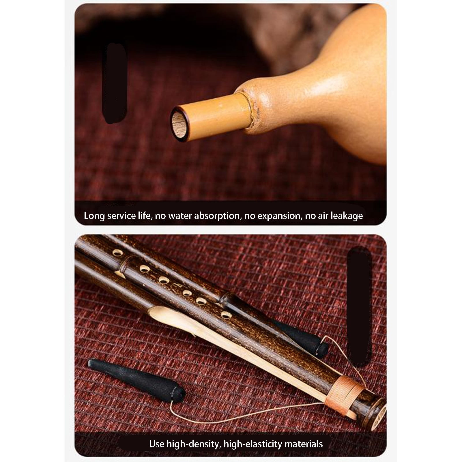 Traditional Chinese Hulusi Flute, Cucurbit Gourd, Handicraft Hulusi Ethnic Musical Instrument with Case for Beginners Music Lovers, Wind Instrument