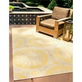 thumbnail image 2 of Unique Loom Outdoor Botanical Geometric Rug 3' 3 x 5' Rectangle Yellow/Beige, 2 of 2