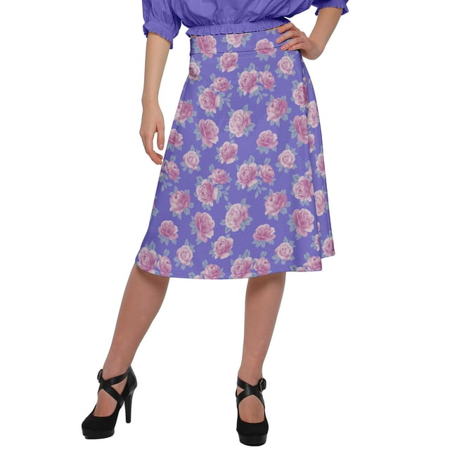 Moomaya Jupe Imprimée pour Femmes en Poly Spandex Tenue Décontractée Jupe d'Été pour Filles