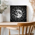 thumbnail image 2 of Framed Canvas Wall Art for Living Room Moon Star Cluster Wall Decor, Black Starry Night Aesthetic Paintings for Bedroom Office Kitchen Bathroom, Ready to Hang Artwork Wall Pictures 12x12 Inch, 2 of 9
