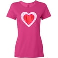 thumbnail image 3 of Inktastic Valentine Red Heart with Dots Women's T-Shirt, 3 of 5