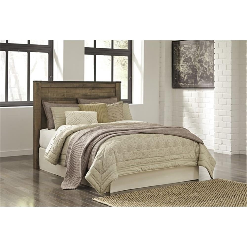 Pemberley Row Wood Brown Headboard Panel Rectangular Nailhead Trim 64.53"W x 53.82"H x 3.46"D