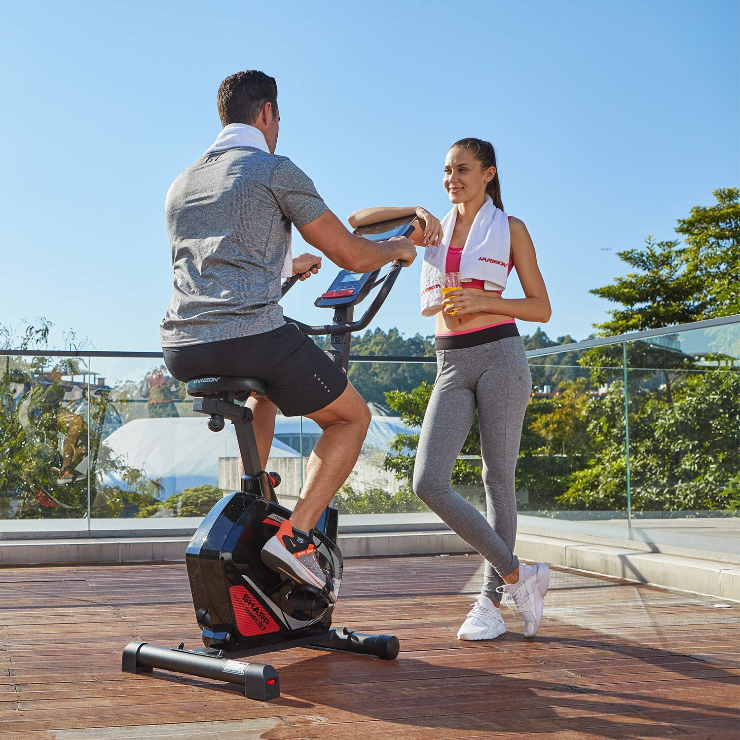 HARISON Magnetic Exercise Bike for Home, 350 LBS Capacity, Bluetooth Stationary Bike with 2-in-1 LCD Display, Tablet Holder & Comfort Seat