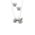thumbnail image 2 of Delight Jewelry Silvertone Medium 3-D Ram Head Silver tone Guardian Angel Charm Necklace and Stud Earrings, 2 of 4