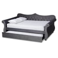 thumbnail image 3 of Bowery Hill Traditional Velvet Crystal Tufted Full Daybed with Trundle in Gray, 3 of 13