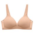 thumbnail image 4 of Penkiiy Women Bras Fixed Cup Comfortable Small Chest Gathered Lace Without Steel Ring Bra Khaki Bras, 4 of 5
