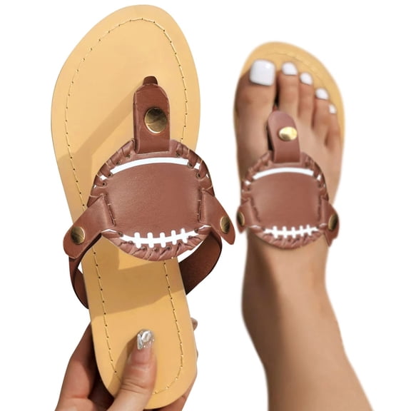 Women's Sandals Summer Fashion Baseball Sandals Flat Slippers Flip Flops Open Toe Beach Sandals