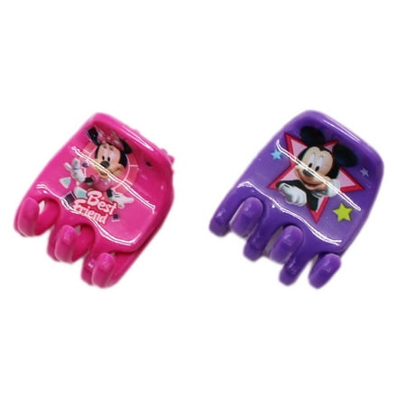 Disney's Minnie and Mickey Mouse Purple and Pink Colored Hair Clips (2 pc)
