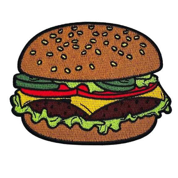 Cheeseburger Embroidered Iron-on Patch | Clayton Jewelry Labs
