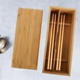 thumbnail image 4 of WHAMVOX Bamboo Chopstick Case with Lid for Kitchen Drawer Organizer Strong Material Large Capacity Light Brown, 4 of 8