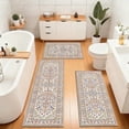 thumbnail image 4 of Findosom 3pcs Washable Kitchen Rug Set,Non-Slip Floral Boho Kitchen Mats Kitchen Runner Rug Floor Carpet for Hardwood Floor,Sink,Entryway,Bathroom,Home Decor,20"x32"+20"x48"+20"x59", 4 of 9