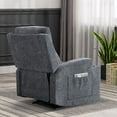 thumbnail image 2 of Ebello Heated Manual Massage Recliner with Cup Holder Padded Breathable Fabric Recliner, Home Theater Seating，Navy, 2 of 11