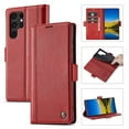 thumbnail image 1 of SaniMore for Samsung Galaxy S23 Ultra 2023 Case, PU Leather Magnetic Flip Folio Shell with Card Holders RFID Blocking Kickstand Shockproof TPU Magnetic Closure Business Cover, Red, 1 of 10