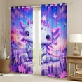 thumbnail image 2 of Manfei 3D Purple Axolotl Curtains Pack of 2 (42x84 Each), Mystic Galaxy Flower Curtains Blackout, Teen Boy Girl Kids Bedroom Curtains, Curtains and Drapes Bedroom Decor, 2 of 6