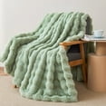 thumbnail image 4 of GHOUSE Fluffy Throw Blanket 60x80 Inches Soft Furry Faux Fur Throw Blanket 860GSM Green Blanket for Couch Bed, 4 of 9
