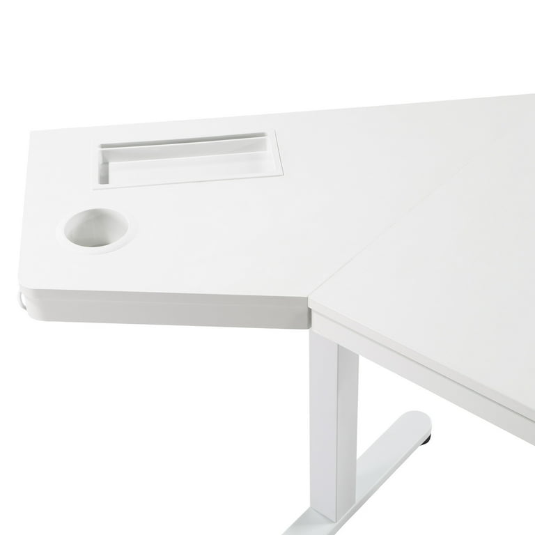 【knkn様お取り置き中】 clover desk ホワイト スマートスピーカー Stealth Adjustable Sit-to-Stand Corner Desk with Drawers, White