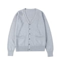 thumbnail image 4 of Women's 2023 Fall Oversized Open Front Button V Neck Lightweight Knit Cardigan Sweater Outerwear Garment, 4 of 4