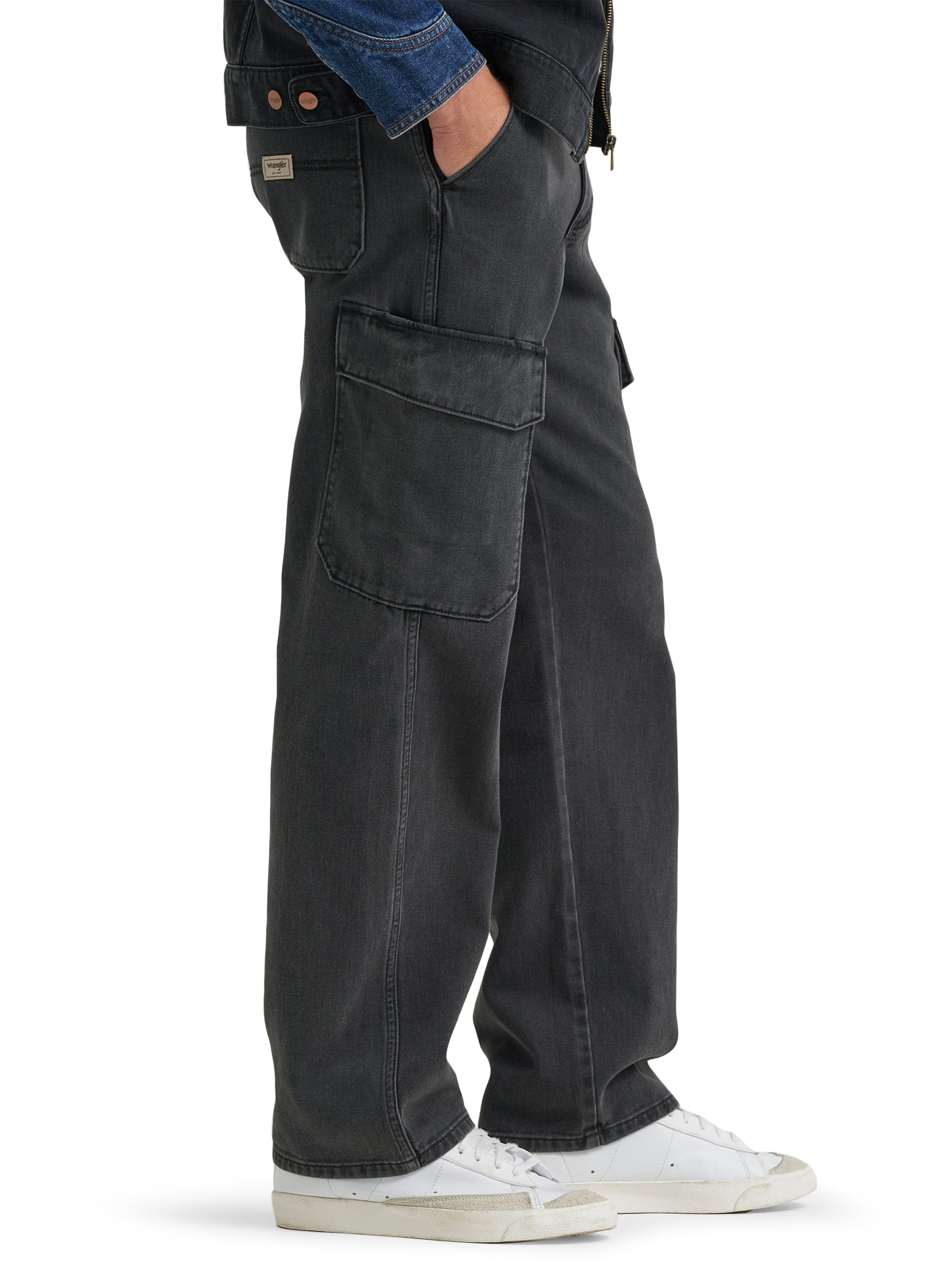 Wrangler® Men's Denim Relaxed Fit Utility Streetwear Cargo Jeans