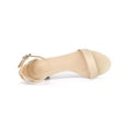 thumbnail image 4 of BLISSFUL STEP Women's Strappy Open Toe Kitten Ankle Heels Sandals Beige 9, 4 of 7