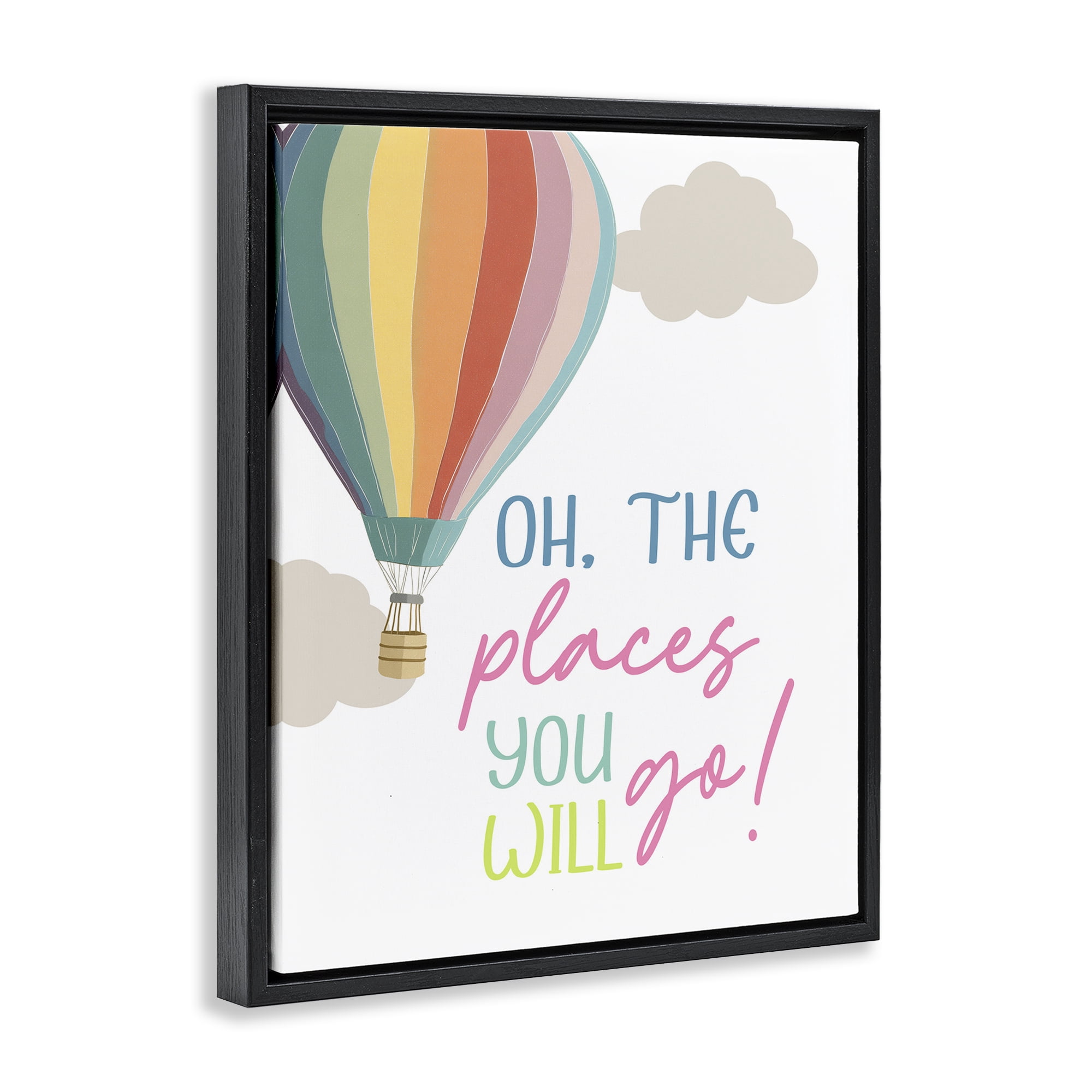 Stupell Industries The Places You Will Go Black Framed Floater Canvas Wall Art, design by Christine Simpson Art