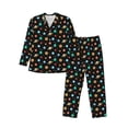 thumbnail image 1 of Fotbe Solar System Planets Space Pijama de Hombre con Estampado de Manga Larga, Conjunto de 2 Piezas, Ropa de Dormir Suave y Cómoda con Bolsillos-Small, 1 of 7