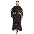thumbnail image 1 of Moomaya Boat Neck Caftan Rayon Cover Up Printed Cold Shoulder Kaftan Maxi Dress, 1 of 6