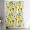 thumbnail image 2 of Shower Curtain, Watercolor Lemon Green Leaves Waterproof Shower Curtain Set with Hooks for Bathroom Showers,Stalls and Bathtubs,60x72In Retro Linen, 2 of 9
