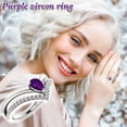 thumbnail image 2 of Anillo HUOGUO Creative Minimalista Geométrico con Diamante Morado, 2 of 3