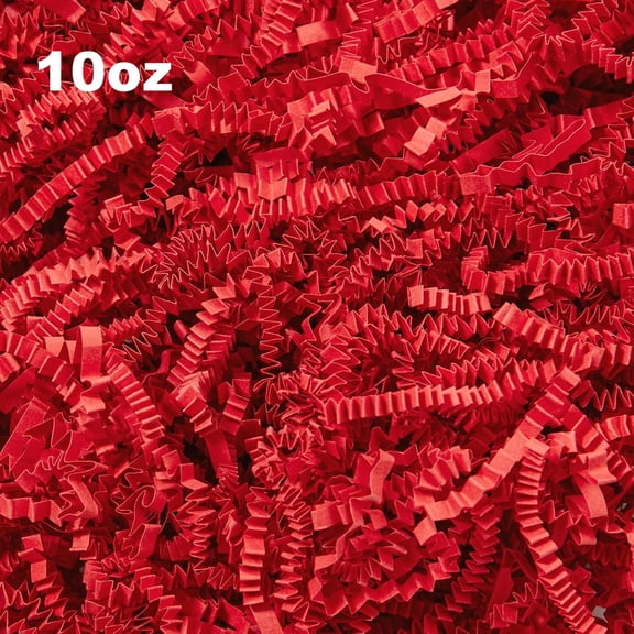 Sinkoo 10oz Red Crinkle Cut Paper Shred Filler Easter Grass, Shredded Paper for Gift Basket Filler, Gift Wrapping, Crinkle Paper Decoration for Birthdays, Weddings, Mother's Day